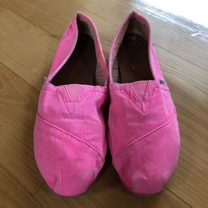 TOMS Slip Ons in Bright Pink